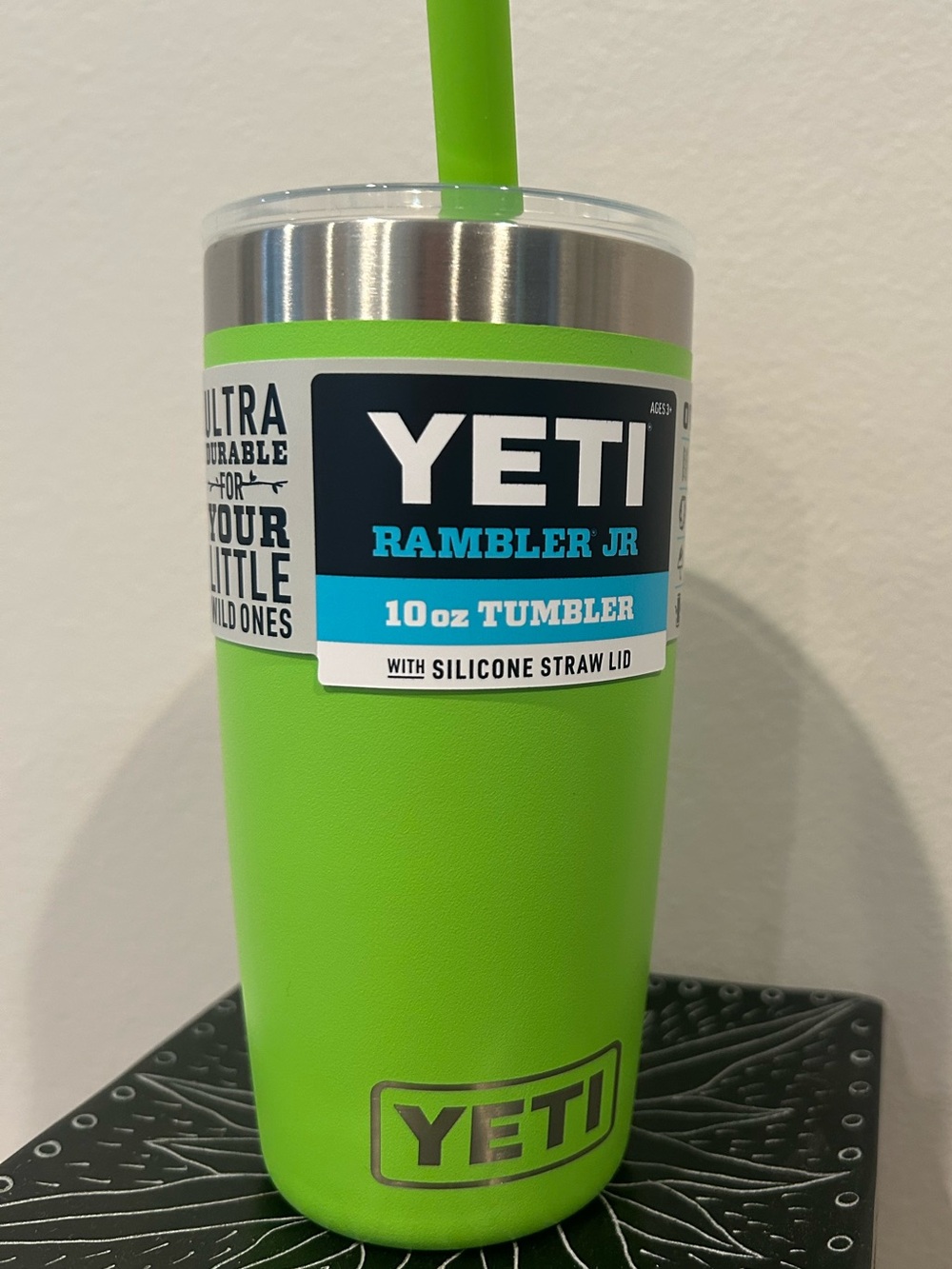 NEW WITH TAGS Yeti Neon Green Tumbler with Straw